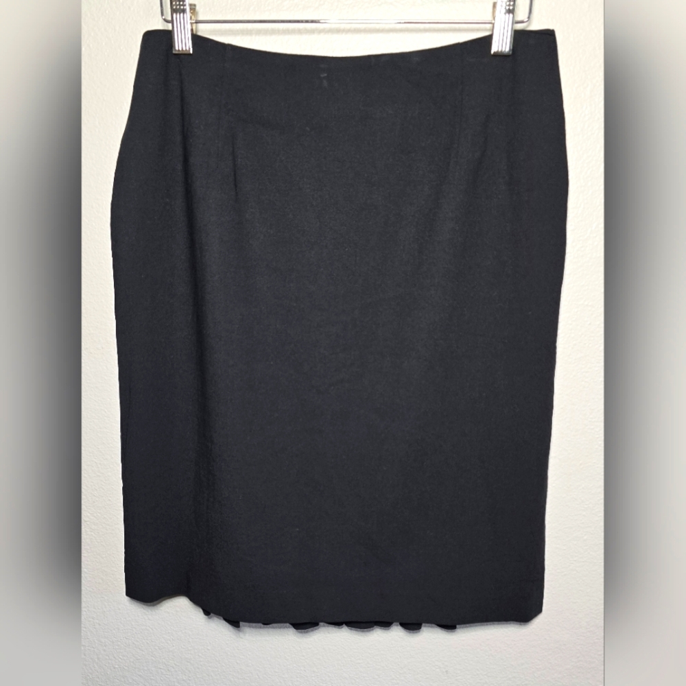Ann Taylor LOFT Classic Black Women's Wool Blend Skirt